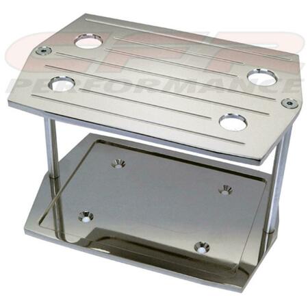 OLYMPIAN ATHLETE HZ-9328-C Smooth Chrome Billet Aluminum Optima Group 35 Battery Tray - Chevy Ford Mopar OL207040